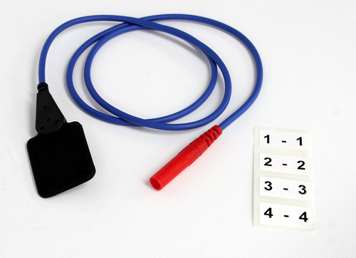 Plattenelektrode EF 10 / 3,5 x 3 cm, Kabel blau / Stecker rot - Artikel NICHT mehr lieferbar