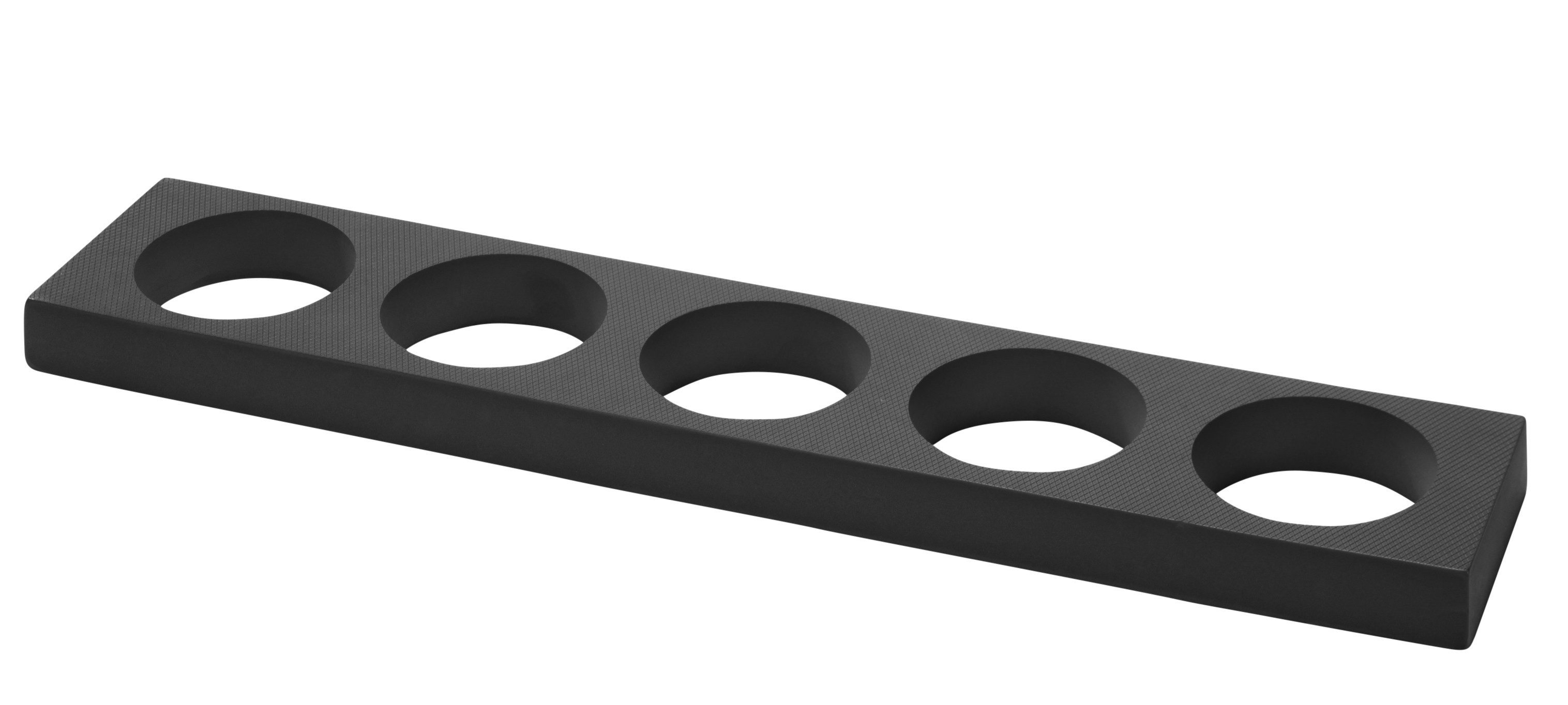 Pilates Rollenhalter schwarz aus EVA-Schaum für 5 Pilates Rollen, 96 x 5 x 19 cm (ohne Inhalt)