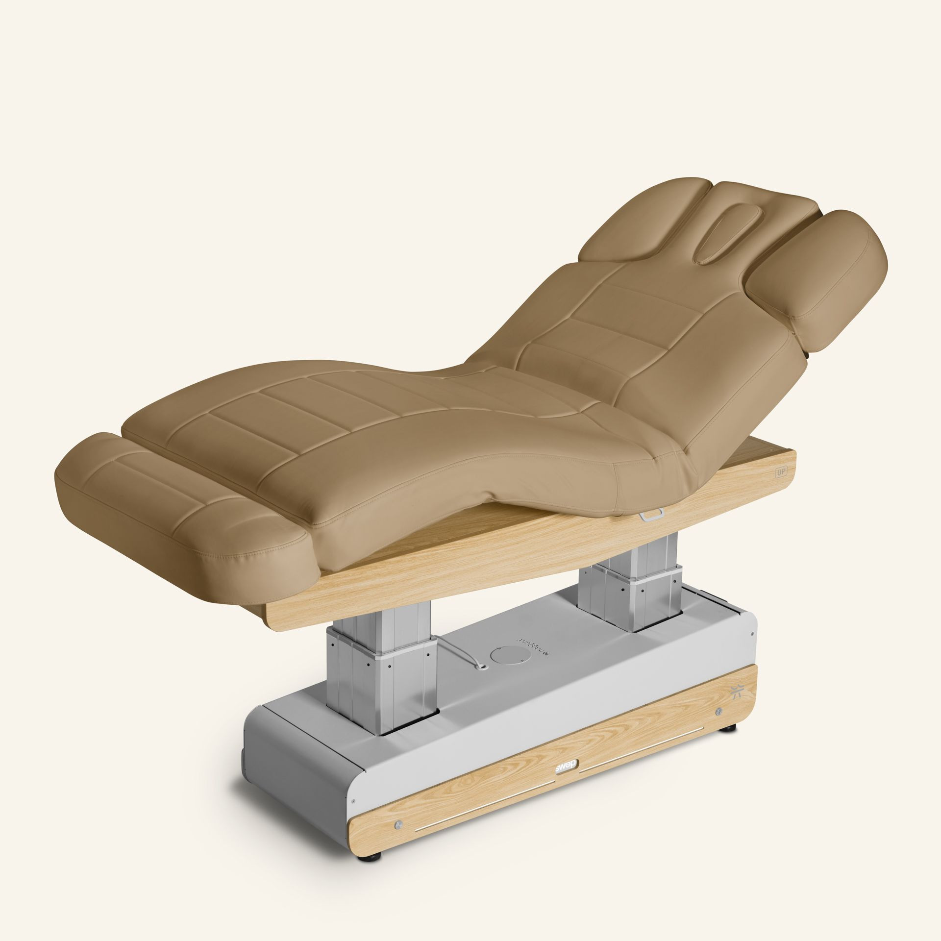 Naggura Swop S4 Grand Relax Spa, mit doppelter Säule, integrierter Heizung und 3-tlg. Kopfteil, Polsterfarbe weiss oder braun