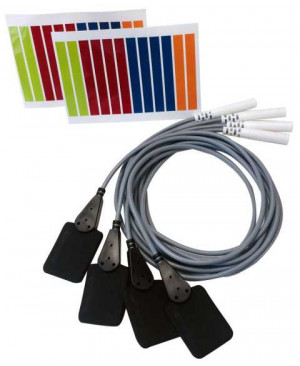 4-er Set Plattenelektroden EF 10 / 3,5 x 3 cm universal mit Farbcodierung